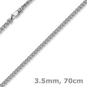 3,5mm Franco Kette Halskette Collier aus 585 Gold Weißgold massiv 70cm