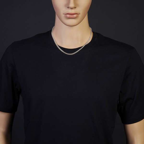 3.5mm Franco Kette aus 750 Weißgold 50cm