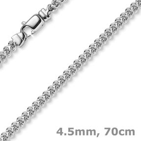 4,5mm Franco Kette Halskette Collier aus 750 Gold Weißgold massiv 70cm