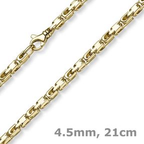 4,5mm Herren Armband Armschmuck Armkette aus 585 Gold Gelbgold 21cm