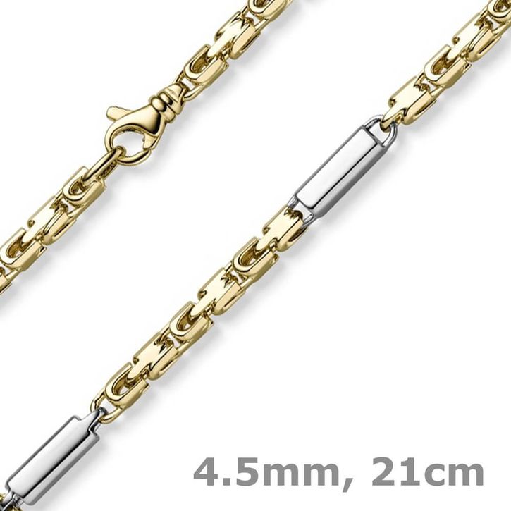 4.5mm Monte Carlo Armband aus 585 Gold bicolor 21cm