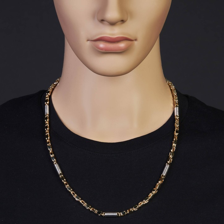 5.5mm Monte Carlo Kette aus 585 Gold bicolor 65cm