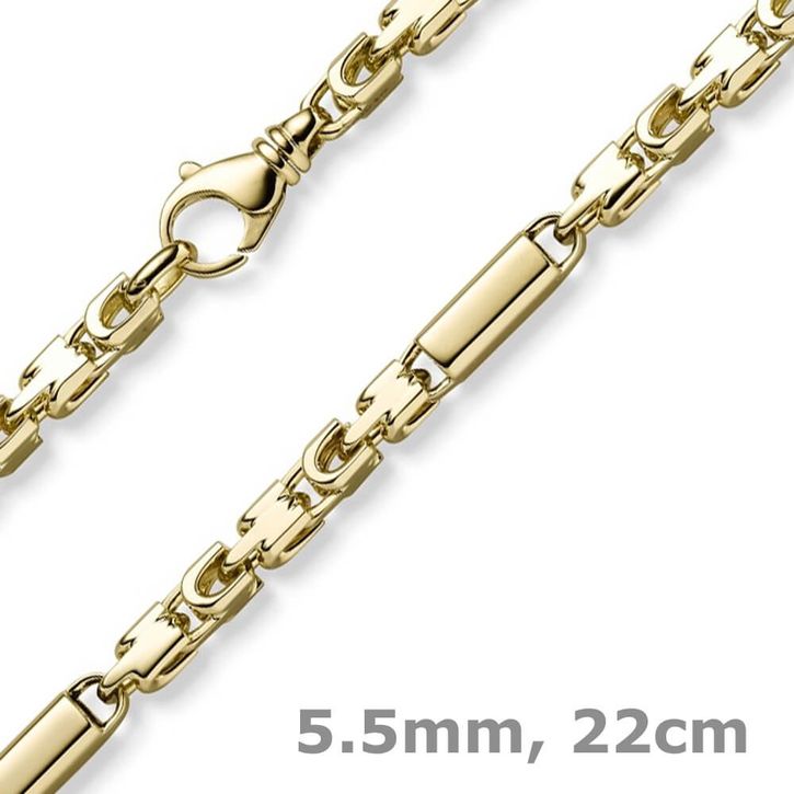 5.5mm Monte Carlo Armband aus 585 Gelbgold 22cm