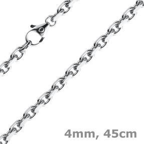 4mm Kette Collier Ankerkette Halskette aus 585 Gold Weißgold massiv 45cm