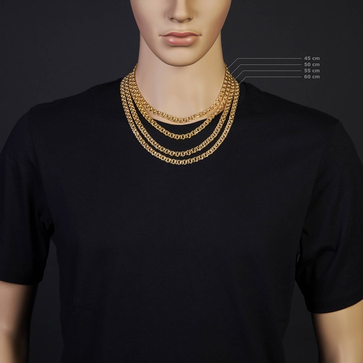 7mm Garibaldi Kette aus 585 Gelbgold 45cm