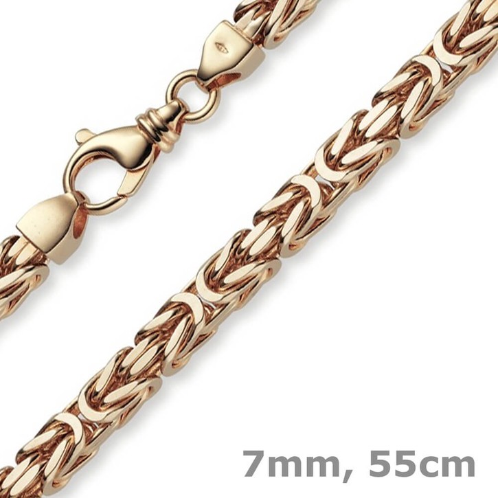 7mm Königskette aus 585 Rotgold 55cm