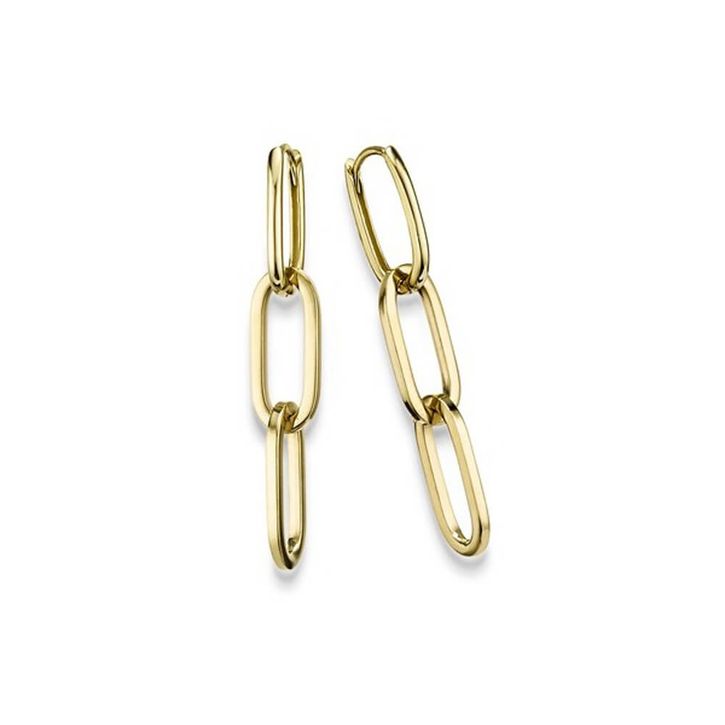 Paar Paperclip Ohrhänger 38mm 585 Gelbgold