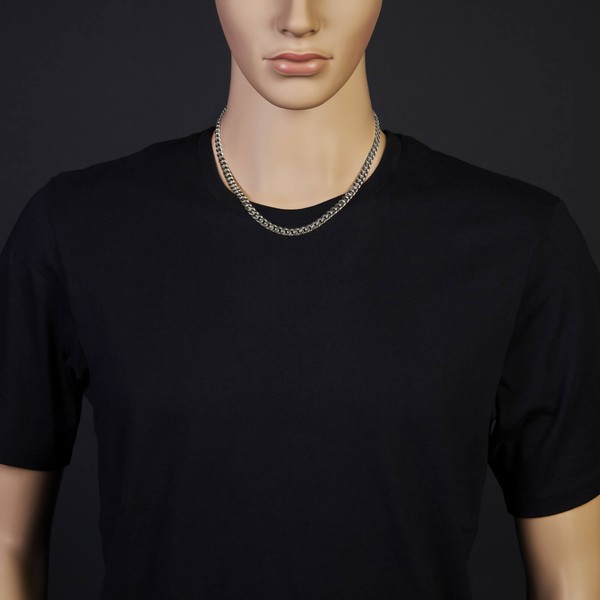 6mm Panzerkette aus 750 Weißgold 50cm