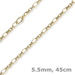 5,5mm Phantasiekette Halskette Collier aus 585 Gold Gelbgold 45cm