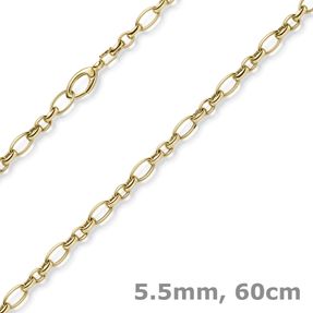 5,5mm Phantasiekette Halskette Collier aus 585 Gold Gelbgold 60cm