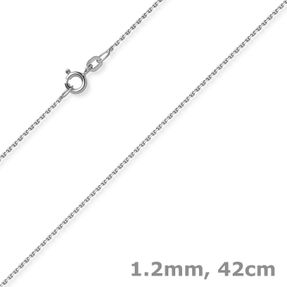 1,2mm Kette Ankerkette Collier aus 585 Gold Weißgold diamantiert 42cm