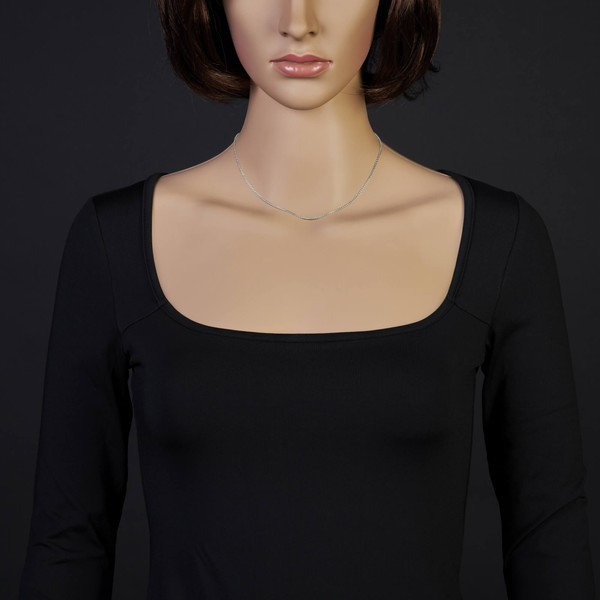 1.5mm Venezianerkette rund 750 Weißgold 38cm