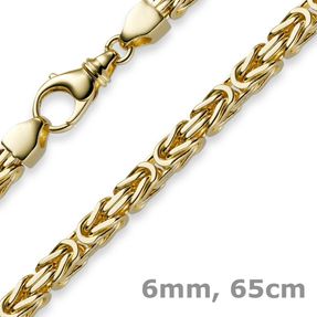 6mm Kette Halskette Königskette aus 585 Gold Gelbgold 65cm Herren Goldkette