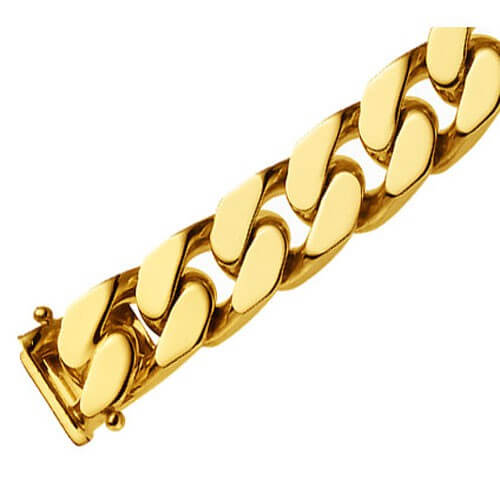 7mm Panzerarmband Panzerkette 750 Gelbgold 19cm