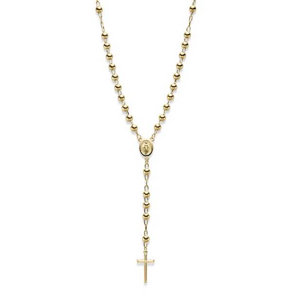 Rosenkranz Y-Kette Kreuz und Amulett 585 Gelbgold 55cm