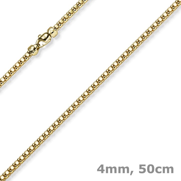 4mm Phantasiekette aus 585 Gelbgold 50cm