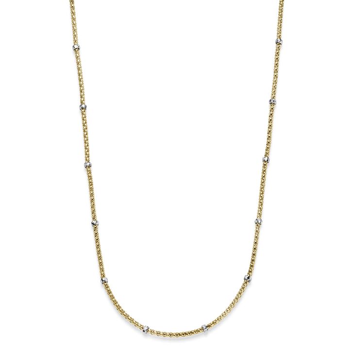 3mm Himbeer Collier mit Rollos 750 Gold gelb weiß 45cm