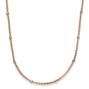 2mm Himbeer Collier Halskette aus 585 Rotgold mit Rollos aus 585 Weißgold 50cm