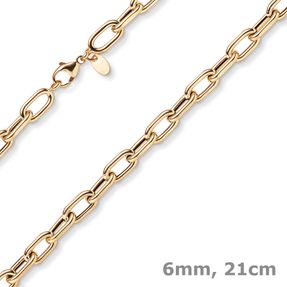 6mm Anker-Weit-Rechteck Armband Armkette Armschmuck 585 Gold Rotgold 21cm