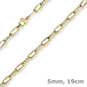 5mm Armband Phantasiekette Armschmuck aus 585 Gold Gelbgold 19cm