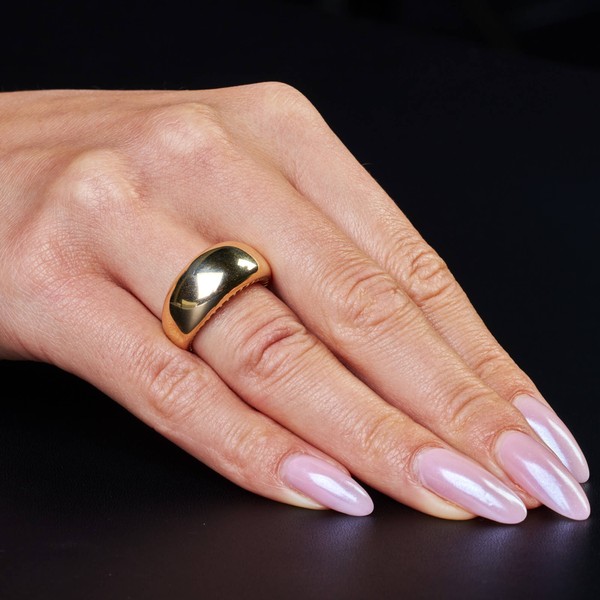 Ring mit Wölbung aus 585 Gelbgold glänzend