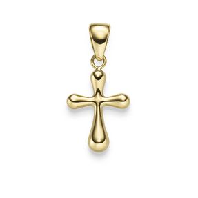 Anhänger Kreuz abgerundet 23,5x12mm aus 585 Gold Gelbgold glänzend