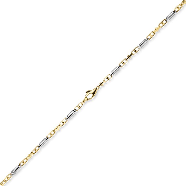 2.5mm Monte Carlo Kette aus 585 Gold bicolor massiv 55cm