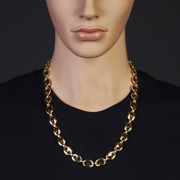 13mm Halskette Schiffsankerkette aus 585 Gelbgold 65cm