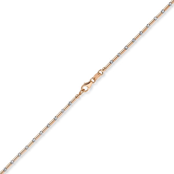 1.9mm Kette Stabchen-Kugel 585 Gold weiß rot 45cm