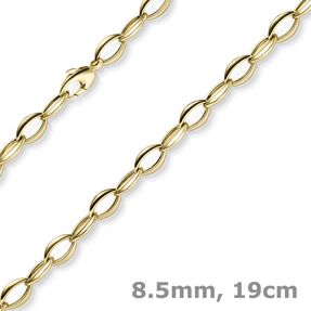 8,5mm Armband Spitzoval Armschmuck Armkette aus 585 Gold Gelbgold 19cm