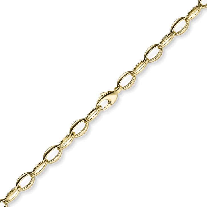 8.5mm Halskette Spitzoval aus 585 Gold Gelbgold 45cm