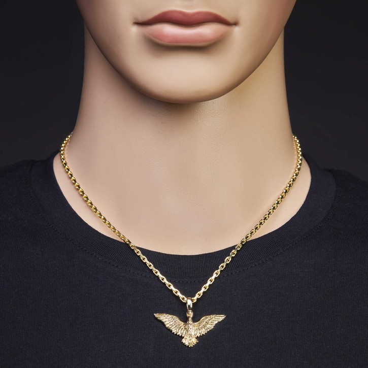 Anhänger Adler 3D-geformt aus 585 Gelbgold massiv