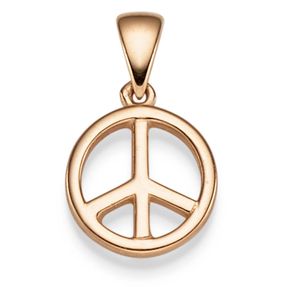 Anhänger Peace Frieden 16,5x10mm aus 585 Gold Rotgold glänzend