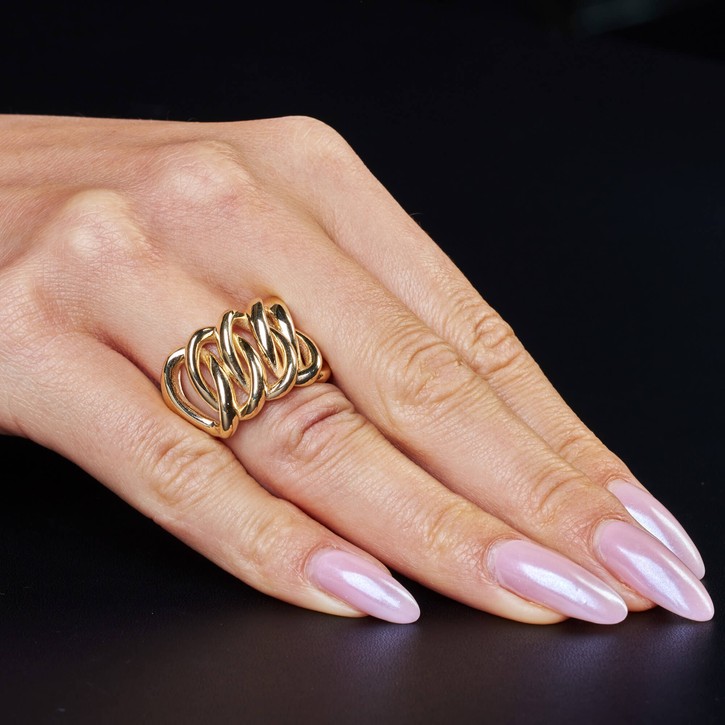 Breiter Ring aus 585 Gelbgold B 17mm