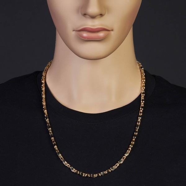 4.5mm Herren Halskette aus 750 Gelbgold 65cm