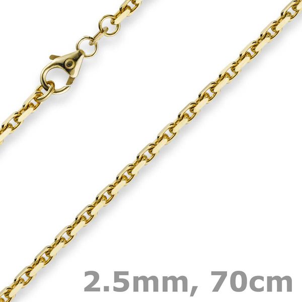 2,5mm Ankerkette aus 585 Gelbgold 70cm