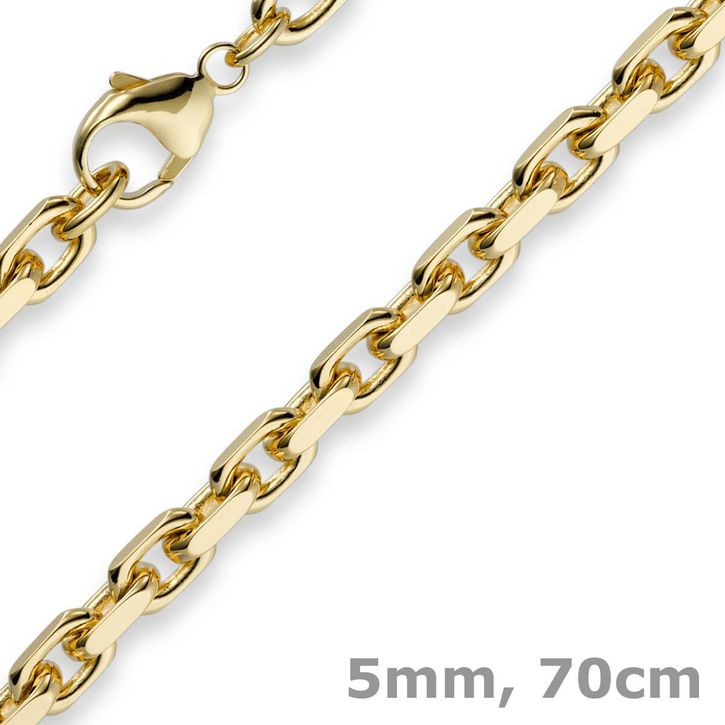 5mm Ankerkette aus 750 Gelbgold 70cm