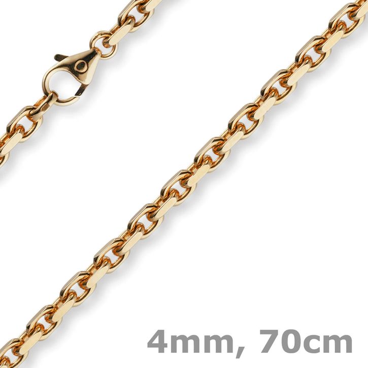 4mm Ankerkette aus 585 Rotgold 70cm