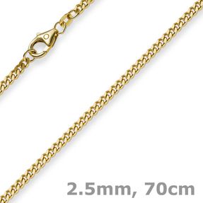 2,5mm Panzerkette Kette Collier aus 585 Gold Gelbgold Goldkette 70cm Unisex