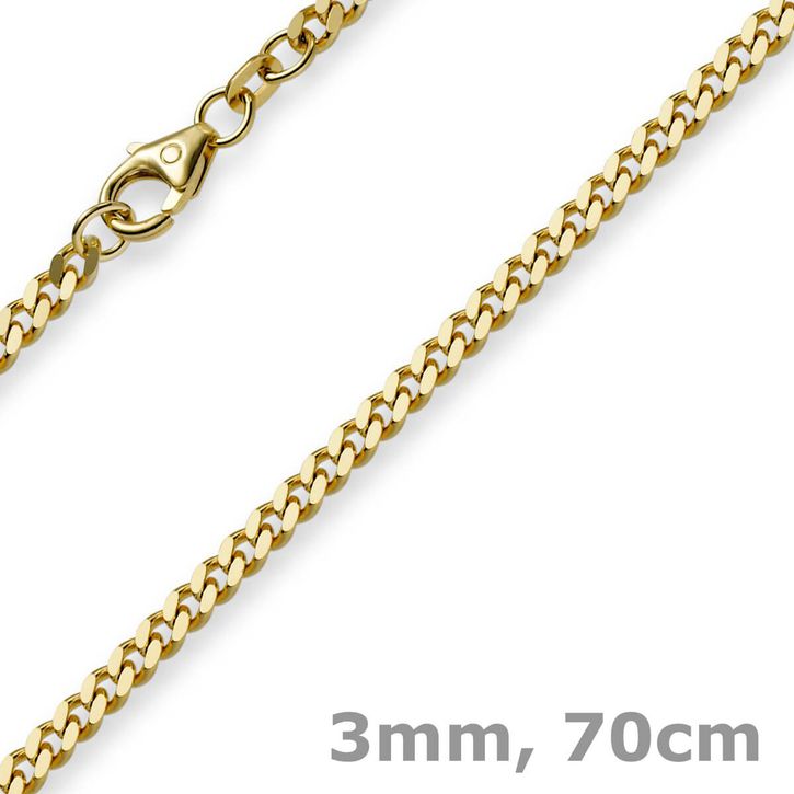 3mm Panzerkette 750 Gelbgold 70cm