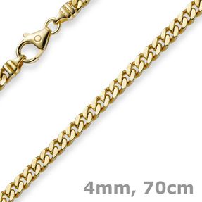 4mm Panzerkette Kette Collier aus 585 Gold Gelbgold Goldkette 70cm Unisex