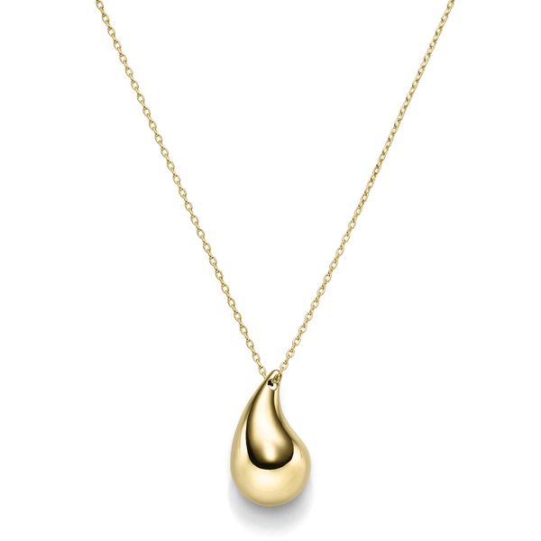 Kette mit Anhänger Tropfen 30x18mm 585 Gelbgold 45cm