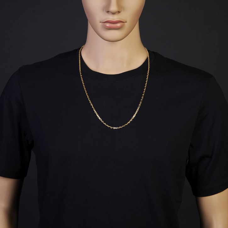 2.5mm Ankerkette aus 750 Gelbgold 70cm