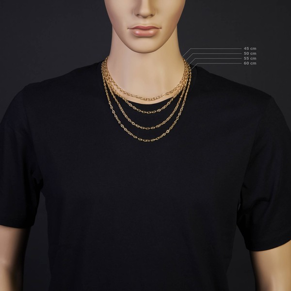 4mm Steg-Ankerkette Halskette aus 585 Gelbgold 60cm