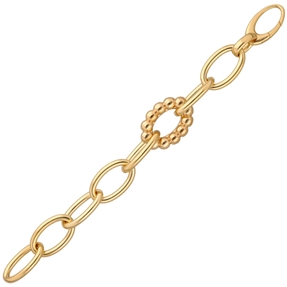 16,5mm Phantasie-Armband Kettenglieder mit Kügelchen 585 Gold Gelbgold 22cm