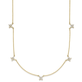 Collier aus 750 Gold Gelbgold mit 25 Diamant-Brillanten 0,30 ct. TW-SI, 42cm