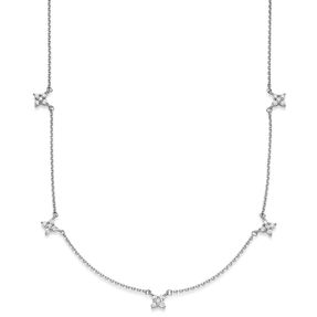 Collier aus 750 Gold Weißgold mit 25 Diamant-Brillanten 0,30 ct. TW-SI, 42cm