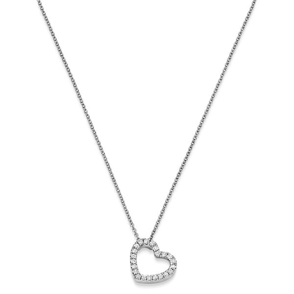 Collier Herz aus 750 Weißgold mit 22 Diamanten 0.16 ct 42cm