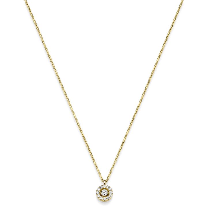 Collier Kreis aus 750 Gelbgold mit 13 Diamanten 0.11 ct 42cm