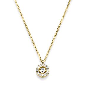 Collier Kreis aus 750 Gold Gelbgold mit 13 Diamant-Brillanten 0,11 ct TW-SI 42cm